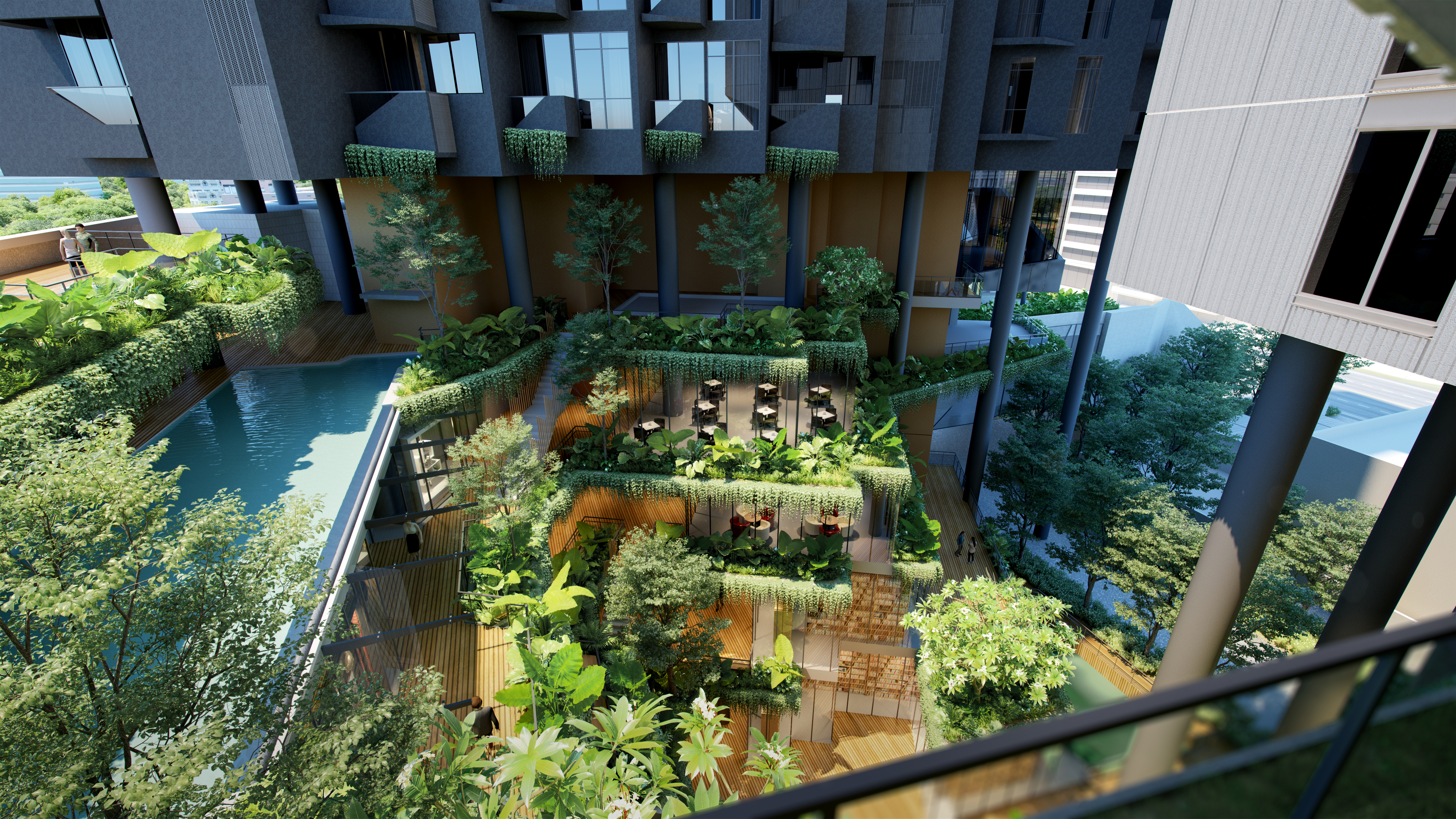 Odom Courtyard to residential